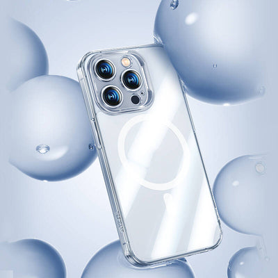 Apple iPhone 14 Pro Max Kılıf Magsafe Şarj Özellikli Kamera Korumalı Benks Corning Glass Serisi Kapak Renksiz