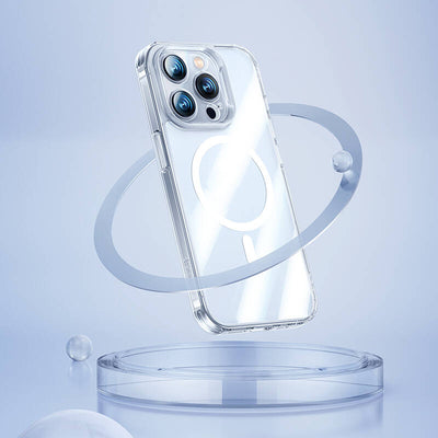 Apple iPhone 14 Pro Max Kılıf Magsafe Şarj Özellikli Kamera Korumalı Benks Corning Glass Serisi Kapak Renksiz