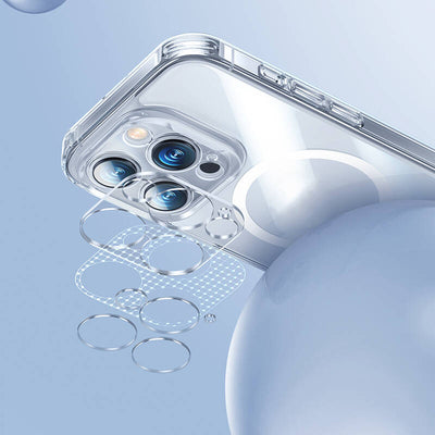 Apple iPhone 14 Pro Max Kılıf Magsafe Şarj Özellikli Kamera Korumalı Benks Corning Glass Serisi Kapak Renksiz