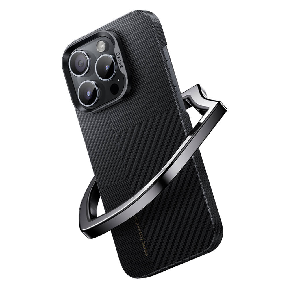 iPhone 14 Pro Max Kılıf M-safe Şarj Özellikli Karbon Fiber Benks Montage ArmorAir Kevlar Kılıf