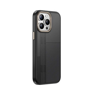 Apple iPhone 14 Pro Max Kılıf M-safe Şarj Özellikli Karbon Fiber Görünümlü Zore Antina Kapak Gri