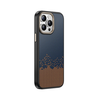 Apple iPhone 14 Pro Max Kılıf M-safe Şarj Özellikli Karbon Fiber Görünümlü Zore Antina Kapak Mavi