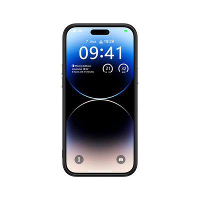 Apple iPhone 14 Pro Max Kılıf M-safe Şarj Özellikli Karbon Fiber Görünümlü Zore Antina Kapak Siyah-Gri