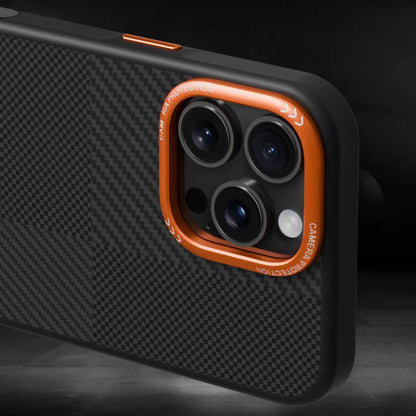 iPhone 14 Pro Max Kılıf M-safe Şarj Özellikli Karbon Fiber Görünümlü Zore Kamp Kılıf