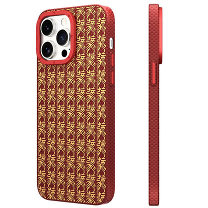 iPhone 14 Pro Max Kılıf M-safe Şarj Özellikli Kevlar 1500D Youngkit Auspicious Loong Serisi Kılıf