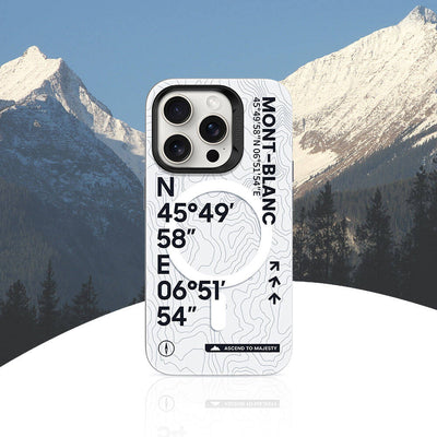 Apple iPhone 14 Pro Max Kılıf Magsafe Şarj Özellikli Koordinat Yazı Desenli Benks Summit Serisi Kapak Beyaz