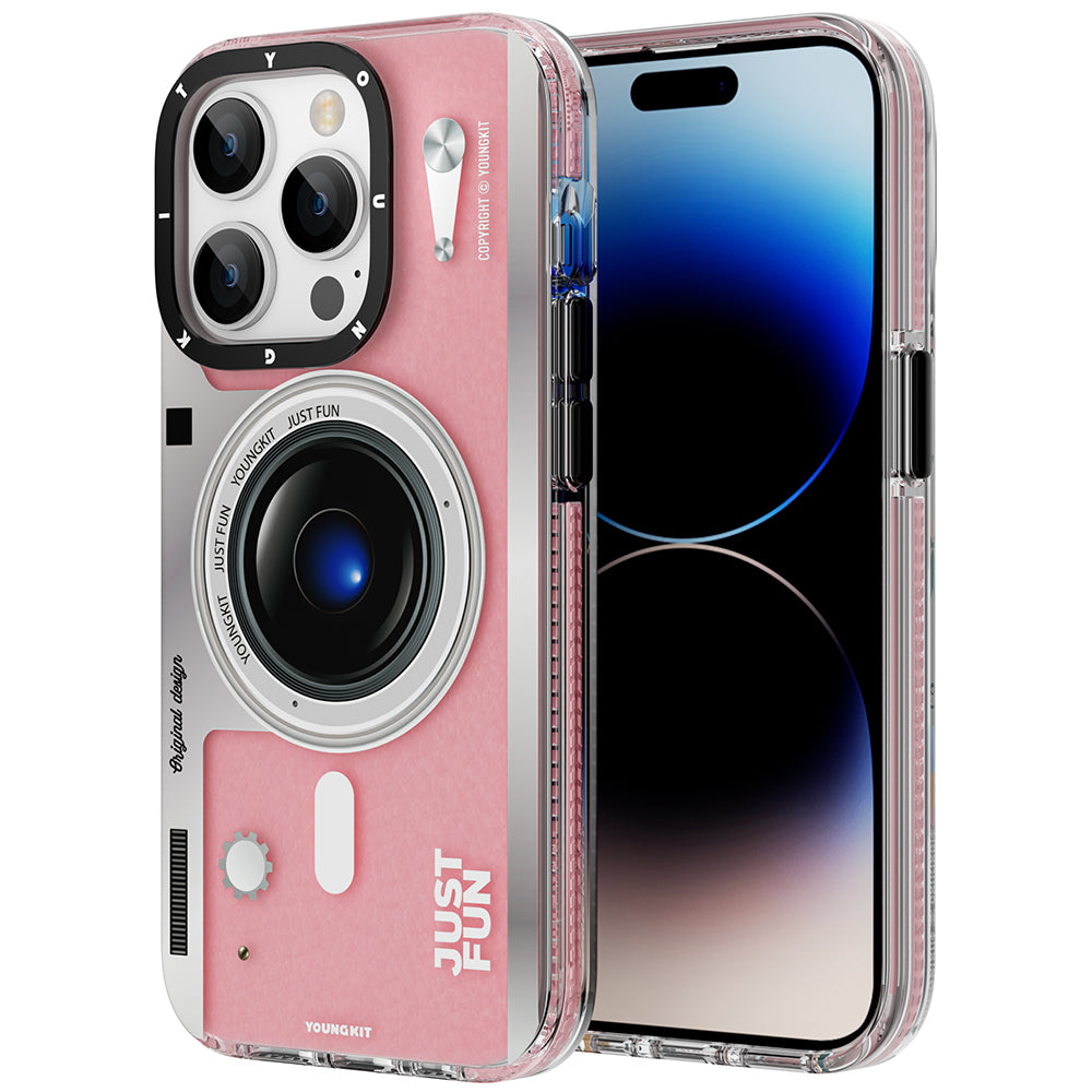 Apple iPhone 14 Pro Max Kılıf Magsafe Şarj Özellikli Lens Figürlü YoungKit Art Film Serisi Kapak Siyah