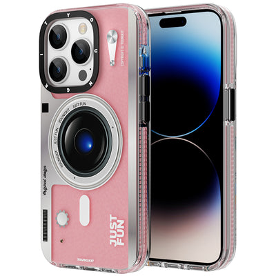 Apple iPhone 14 Pro Max Kılıf Magsafe Şarj Özellikli Lens Figürlü YoungKit Art Film Serisi Kapak Siyah