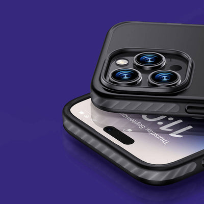 Apple iPhone 14 Pro Max Kılıf Magsafe Şarj Özellikli Mat Arka Yüzey Benks Drop Resistance Kapak Mavi