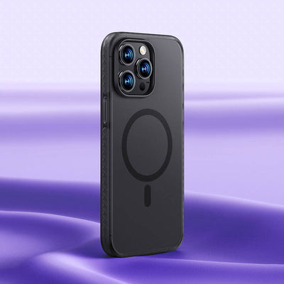Apple iPhone 14 Pro Max Kılıf Magsafe Şarj Özellikli Mat Arka Yüzey Benks Drop Resistance Kapak Mavi