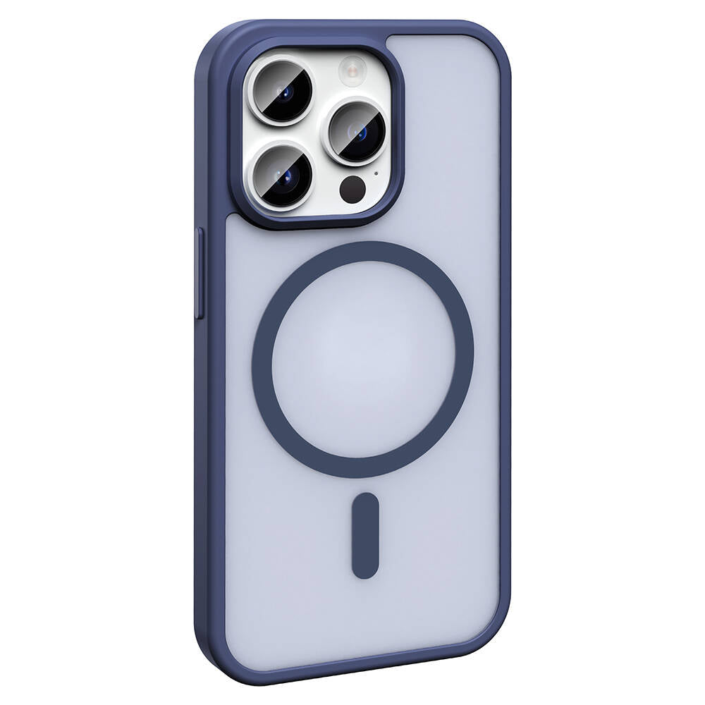 Apple iPhone 14 Pro Max Kılıf M-safe Şarj Özellikli Mat Arka Yüzey Zore Sio Kapak Koyu Mor