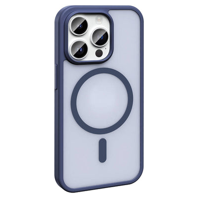 Apple iPhone 14 Pro Max Kılıf M-safe Şarj Özellikli Mat Arka Yüzey Zore Sio Kapak Koyu Mor