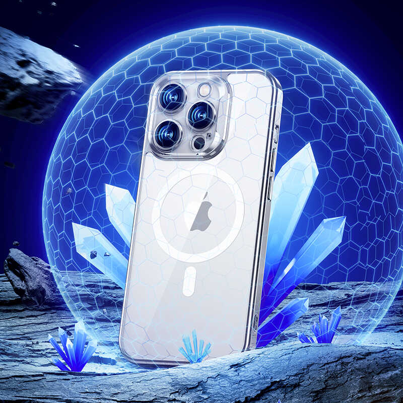 iPhone 14 Pro Max Kılıf M-safe Şarj Özellikli Premium Cam Arka Yüzey Benks Electroplated Kılıf