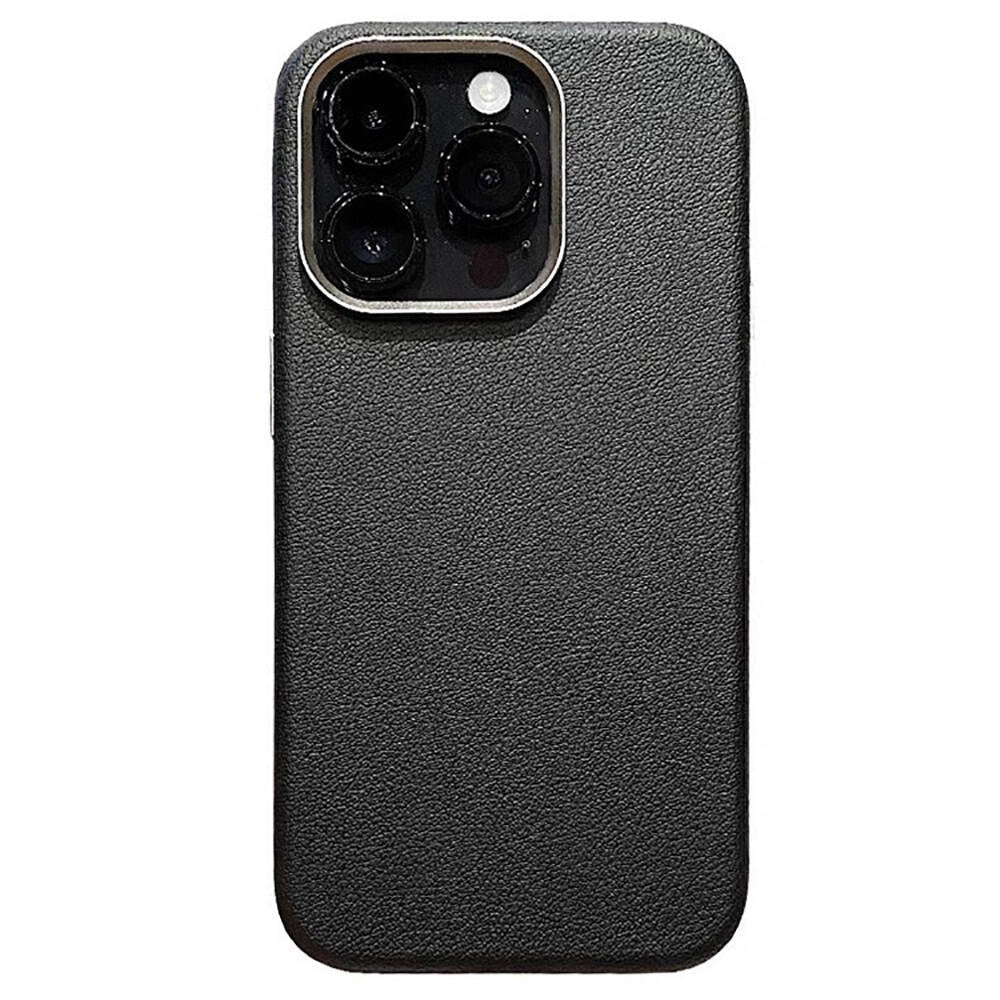 Apple iPhone 14 Pro Max Kılıf M-safe Şarj Özellikli PU Deri Zore Adora Kapak Koyu Gri