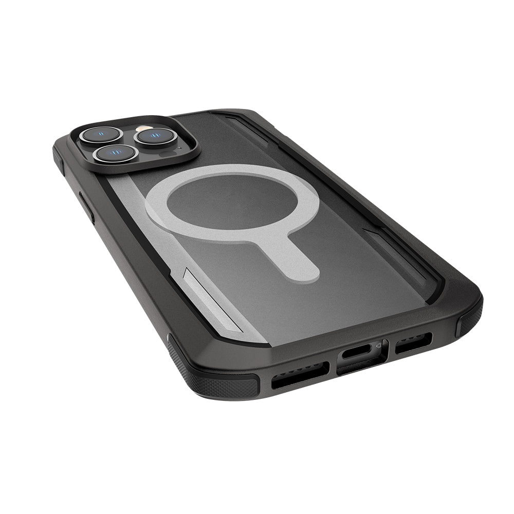 Apple iPhone 14 Pro Max Kılıf Magsafe Şarj Özellikli Raptic Secure Serisi Çift Kat TPU Kenarlı Şeffaf Arka Yüzeyli Kapak Lacivert