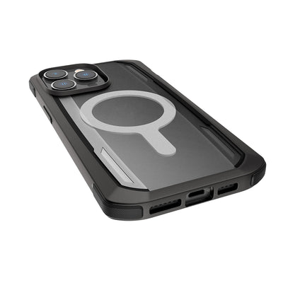 Apple iPhone 14 Pro Max Kılıf Magsafe Şarj Özellikli Raptic Secure Serisi Çift Kat TPU Kenarlı Şeffaf Arka Yüzeyli Kapak Lacivert