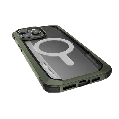 Apple iPhone 14 Pro Max Kılıf Magsafe Şarj Özellikli Raptic Secure Serisi Çift Kat TPU Kenarlı Şeffaf Arka Yüzeyli Kapak Lacivert