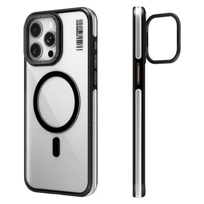 Apple iPhone 14 Pro Max Kılıf Magsafe Şarj Özellikli Sararma Önleyici Youngkit Crystal Grid Kapak Siyah