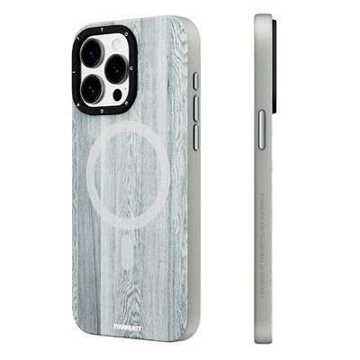 Apple iPhone 14 Pro Max Kılıf Magsafe Şarj Özellikli Sararmaya Dayanıklı Youngkit Wood Forest Serisi Kapak Siyah