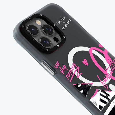 Apple iPhone 14 Pro Max Kılıf Magsafe Şarj Özellikli Shu Tasarımlı Youngkit Dreamland Serisi Kapak Pembe