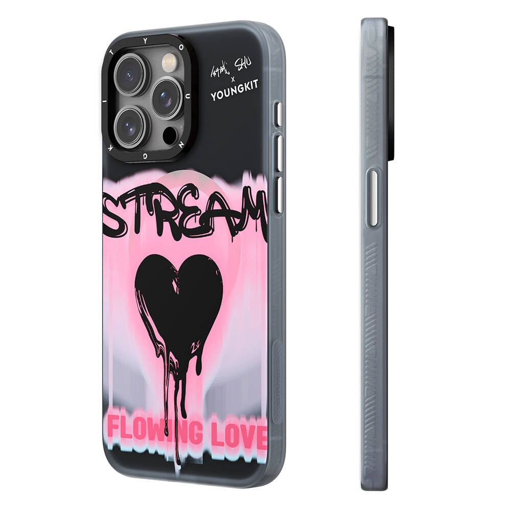 Apple iPhone 14 Pro Max Kılıf Magsafe Şarj Özellikli Shu Tasarımlı Youngkit Dreamland Serisi Kapak Pembe