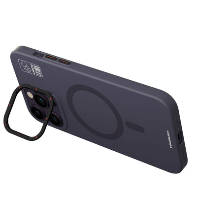 Apple iPhone 14 Pro Max Kılıf Magsafe Şarj Özellikli Standlı YoungKit Hermit Bracket Serisi Kapak Siyah
