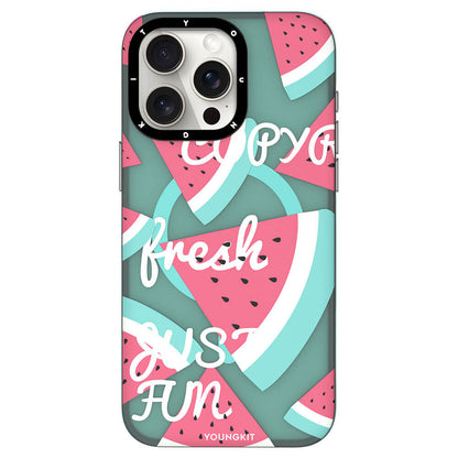 iPhone 14 Pro Max Kılıf M-safe Şarj Özellikli Yaz Meyvesi Desenli Youngkit Fruity Flavour Serisi Kılıf