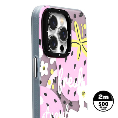 Apple iPhone 14 Pro Max Kılıf Magsafe Şarj Özellikli Yaz Meyvesi Desenli Youngkit Fruity Flavour Serisi Kapak Yeşil