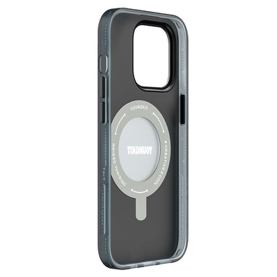Apple iPhone 14 Pro Max Kılıf Magsafe Şarj Özellikli Youngkit 360° Standlı Technology Serisi Kapak Mavi