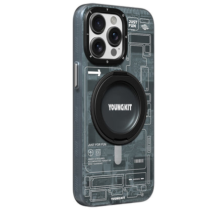 iPhone 14 Pro Max Kılıf M-safe Şarj Özellikli Youngkit 360° Standlı Technology Serisi Kılıf