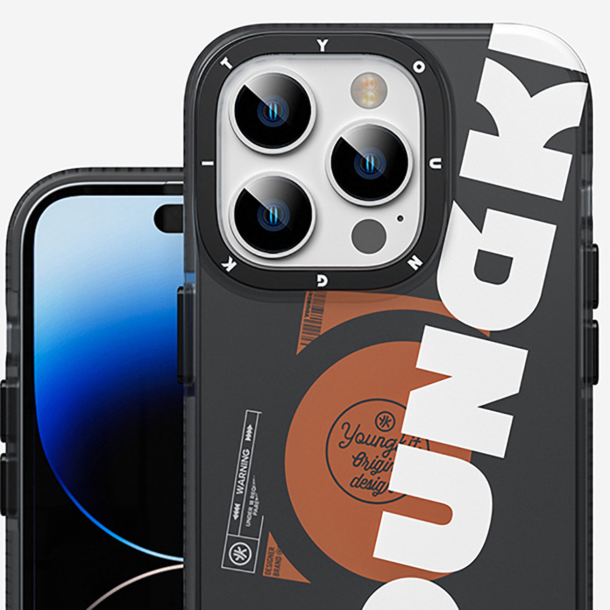 iPhone 14 Pro Max Kılıf M-safe Şarj Özellikli Youngkit Binfen Serisi Yazı Temalı Kılıf