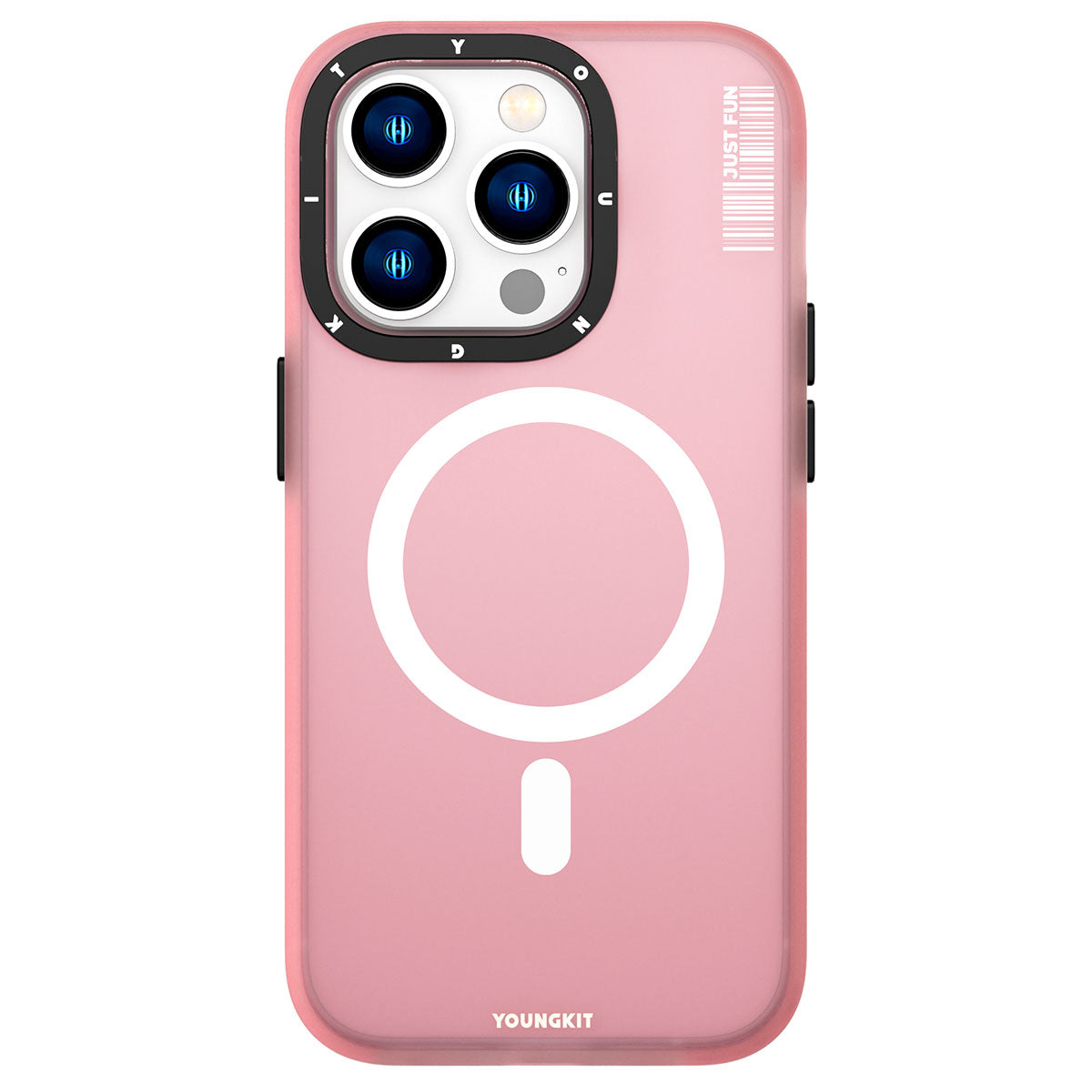 Apple iPhone 14 Pro Max Kılıf Magsafe Şarj Özellikli Youngkit Colored Sand Serisi Kapak Siyah