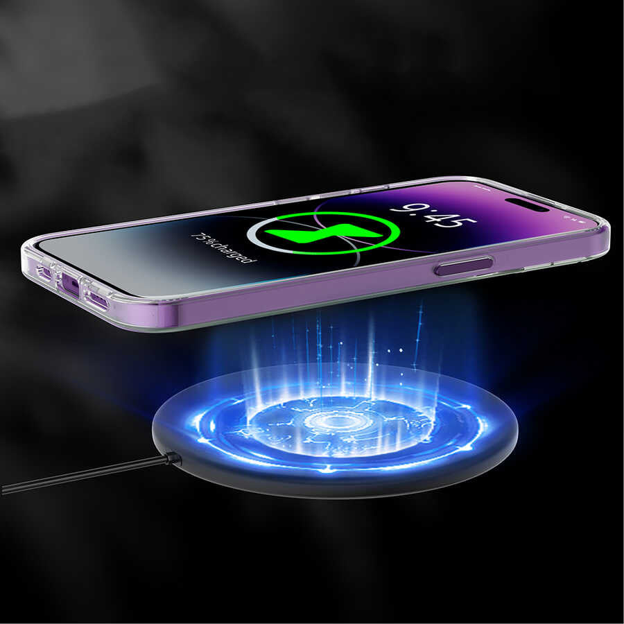 Apple iPhone 14 Pro Max Kılıf Magsafe Şarj Özellikli Youngkit Coloured Glaze Serisi Kapak Siyah