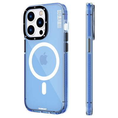 Apple iPhone 14 Pro Max Kılıf Magsafe Şarj Özellikli YoungKit Crystal Color Serisi Kapak Rose Gold