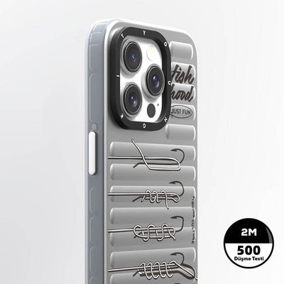 Apple iPhone 14 Pro Max Kılıf Magsafe Şarj Özellikli Youngkit Fishing Serisi Kapak Gri