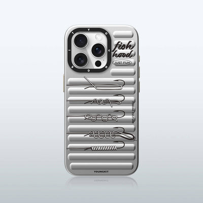 Apple iPhone 14 Pro Max Kılıf Magsafe Şarj Özellikli Youngkit Fishing Serisi Kapak Gri