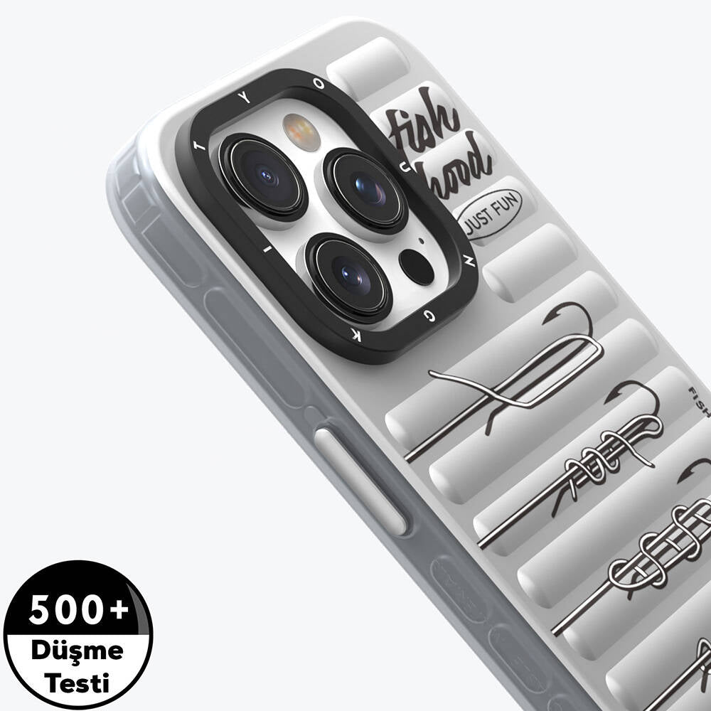 Apple iPhone 14 Pro Max Kılıf Magsafe Şarj Özellikli Youngkit Fishing Serisi Kapak Gri