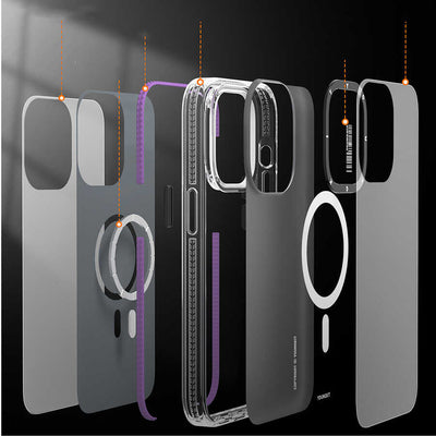 Apple iPhone 14 Pro Max Kılıf Magsafe Şarj Özellikli Youngkit Jane Sand Serisi Kapak Pembe