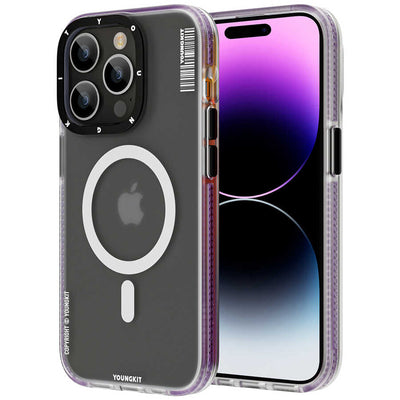 Apple iPhone 14 Pro Max Kılıf Magsafe Şarj Özellikli Youngkit Jane Sand Serisi Kapak Pembe