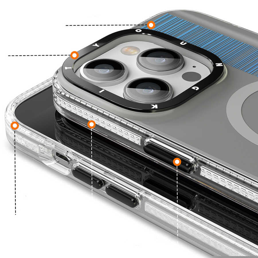 Apple iPhone 14 Pro Max Kılıf Magsafe Şarj Özellikli Youngkit Pure Serisi Kapak Gri