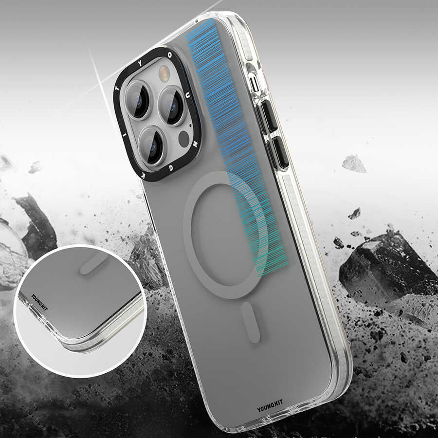 Apple iPhone 14 Pro Max Kılıf Magsafe Şarj Özellikli Youngkit Pure Serisi Kapak Yeşil