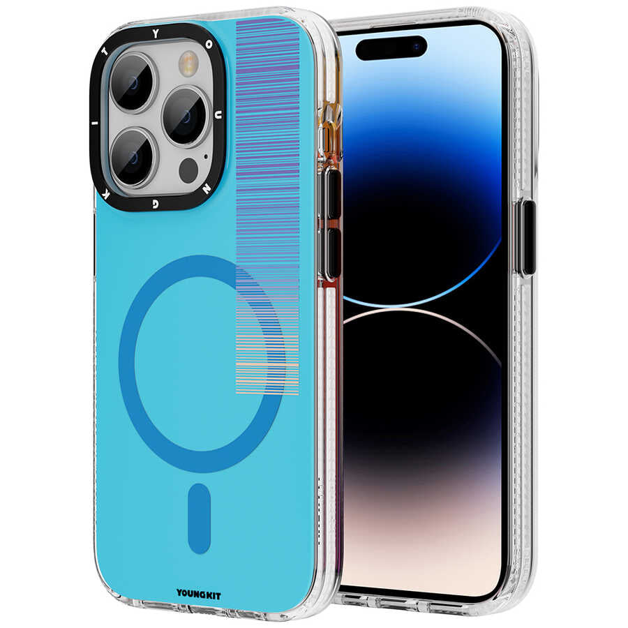 Apple iPhone 14 Pro Max Kılıf Magsafe Şarj Özellikli Youngkit Pure Serisi Kapak Gri