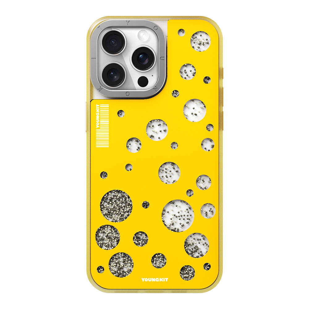 iPhone 14 Pro Max Kılıf M-safe Şarj Özellikli Youngkit Quicksand Beads Serisi Kılıf