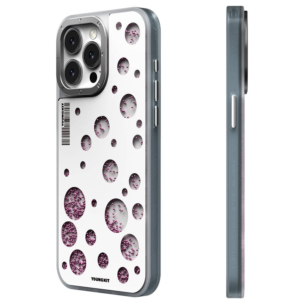 Apple iPhone 14 Pro Max Kılıf Magsafe Şarj Özellikli Youngkit Quicksand Beads Serisi Kapak Sarı