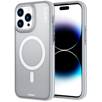 iPhone 14 Pro Max Kılıf M-safe Şarj Özellikli Youngkit Rock Sand Serisi Kılıf