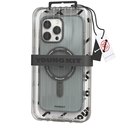 Apple iPhone 14 Pro Max Kılıf Magsafe Şarj Özellikli Youngkit Rock Serisi Kapak Derin Mor