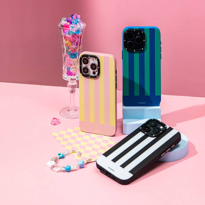 Apple iPhone 14 Pro Max Kılıf Magsafe Şarj Özellikli Youngkit Striped Piano Keys Serisi Kapak Pembe