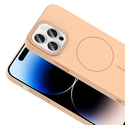 Apple iPhone 14 Pro Max Kılıf M-safe Şarj Özellikli Zore Ruby Sert Kapak Mürdüm
