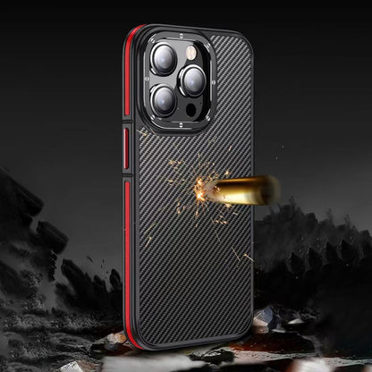 iPhone 14 Pro Max Kılıf Mat Transparan Karbon Fiber Görünümlü Wlons Marin Kılıf