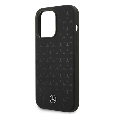Apple iPhone 14 Pro Max Kılıf Mercedes Benz Magsafe Şarj Özellikli Yıldızlı Dizayn Silikon Kapak Siyah